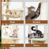VaKa 184cm Road Cat Tree Tower Scratching Post Scratcher Condo with Big Hammock - 45-Degree Angle