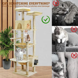 VaKa 184cm Road Cat Tree Tower Scratching Post Scratcher Condo with Big Hammock - Low Angle