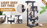 VaKa 143cm Cat Tree Scratching Post Scratcher Tower Condo House Furniture Wood - Front View