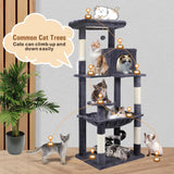 VaKa 143cm Cat Tree Scratching Post Scratcher Tower Condo House Furniture Wood - Top-Down View