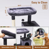 VaKa 143cm Cat Tree Scratching Post Scratcher Tower Condo House Furniture Wood - Rear View
