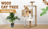 VaKa 1.42M Cat Tree Tower Scratching Post Scratcher Cats Condo House Bed Furniture - Front View