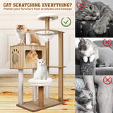 VaKa 1.42M Cat Tree Tower Scratching Post Scratcher Cats Condo House Bed Furniture - Extra Image