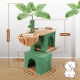 VaKa 1.1M Cat Tree Scratching Post Palm Tree Cat Post Dangling Balls Cat Toy
