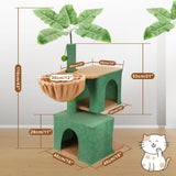 VaKa 1.1M Cat Tree Scratching Post Palm Tree Cat Post Dangling Balls Cat Toy - Side View