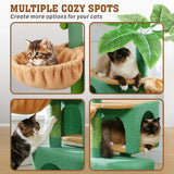 VaKa 1.1M Cat Tree Scratching Post Palm Tree Cat Post Dangling Balls Cat Toy - 45-Degree Angle