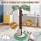VaKa Cat Tree Scratching Post Large Palm Tree Cat Post Dangling Balls Cat Toy - Top-Down View