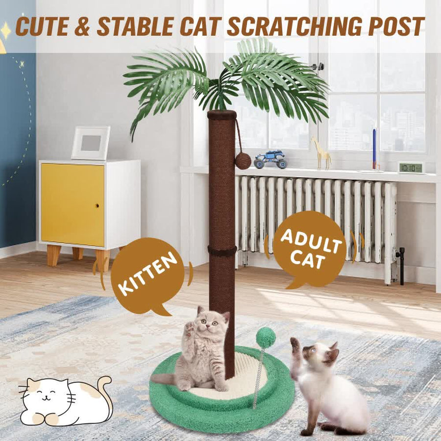 VaKa Cat Tree Scratching Post Large Palm Tree Cat Post Dangling Balls Cat Toy, image 4