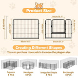 Pet Dog Playpen Puppy Exercise Cage Enclosure Fence Metal Outdoor 8 Panel - Front View