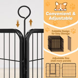 Pet Dog Playpen Puppy Exercise Cage Enclosure Fence Metal Outdoor 8 Panel - Close-Up Angle
