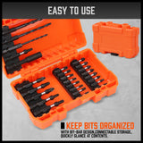 26Pc Impact Screwdriver Bit Set Magnetic Drill Bit Holder Quick Release Drilling - Low Angle
