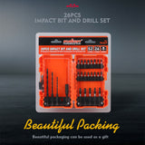 26Pc Impact Screwdriver Bit Set Magnetic Drill Bit Holder Quick Release Drilling - Extra Image