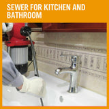 400W Drain Cleaner Electric Eel Rigid Plumbing Sewerage Pipe Machine 6 Cutters - Extra Image