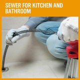 400W Drain Cleaner Electric Eel Rigid Plumbing Sewerage Pipe Machine 6 Cutters - Extra Image
