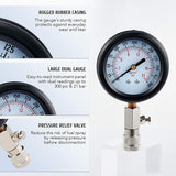 Engine Cylinder Compression Test Gauge Detector Kit Set For Car Motorcycle Tool - Side View