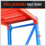 2mx2m Steel Racks Shelves Garage Storage Warehouse Tyre Shelving 1000 Capacity - Top-Down View