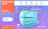50Pc Face Masks General Daily Protection 3-Layer Anti Bacterial Filter Au Stock - Front View