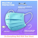 50Pc Face Masks General Daily Protection 3-Layer Anti Bacterial Filter Au Stock - Side View