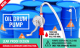 Aluminium Rotary Drum Pump Diesel Fuel Kero Oil Petrol 44 Gallon Drum Hand Pump - Front View
