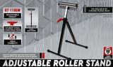 Foldable Roller Support Stand Adjustable Bench Holder 67-110cm Heavy Duty Steel - Front View