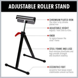 Foldable Roller Support Stand Adjustable Bench Holder 67-110cm Heavy Duty Steel - Side View