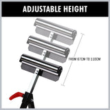 Foldable Roller Support Stand Adjustable Bench Holder 67-110cm Heavy Duty Steel - 45-Degree Angle