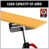 Foldable Roller Support Stand Adjustable Bench Holder 67-110cm Heavy Duty Steel - Rear View