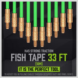 SWANLAKE 33 FT/10M Fiberglass Running Wire, Pull Push Rod, Fish Tape Cable Coaxial Electrical Fish Tape Pull Push Kit