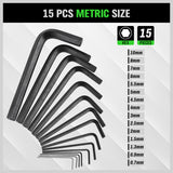 32Pcs Hex Key Set Allen Wrench Set Metric & SAE Storage Case L Shape Crv Au - Top-Down View