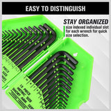 32Pcs Hex Key Set Allen Wrench Set Metric & SAE Storage Case L Shape Crv Au - Low Angle