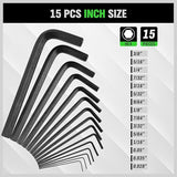 SWANLAKE 32PCS Hex Key Set, Allen Wrench Set Inch/Metric MM(0.7mm-10mm) SAE(0.028-3/8)
