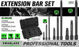 9Pcs Extension Bar Set 1/4