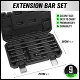 9Pcs Extension Bar Set 1/4
