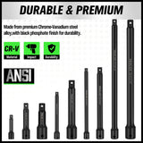9Pcs Extension Bar Set 1/4