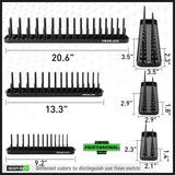 SWANLAKE 6PCS Socket Holder Tray Rack – Metric & SAE, 1/4