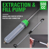 SWANLAKE Fluid Extractor, Oil Extraction & Fill Pump, Fluid Syringe Pump Manual Suction Vacuum Fuel Car Transfer (500ML) - Side View