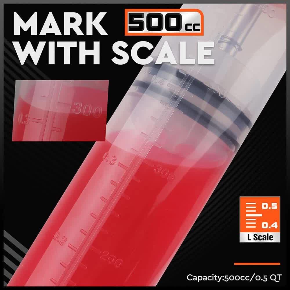 HORUSDY 500ML Oil Suction Syringe Style Manual Pump Oil Brake Fluid Extractor