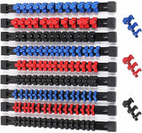 SWANLAKE Organizer Socket Holder, 9PCS 1/4-Inch x 48 Clips, 3/8-Inch x 45 Clips, 1/2-Inch x 36 Clips, Premium Quality Socket Clip Rail Holder (9PC)