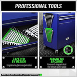 SWANLAKE 2Pack Magnetic Wrench Organizer wrench rack Tool Trays, Premium Quality Wrench Holder - Rear View