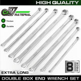 8PC Aviation Spanner Set Extra Long Wrench Double Ring CRV With Bag 8-24mm - Front View