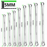 8PC Aviation Spanner Set Extra Long Wrench Double Ring CRV With Bag 8-24mm - Side View