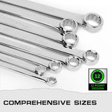 8PC Aviation Spanner Set Extra Long Wrench Double Ring CRV With Bag 8-24mm - 45-Degree Angle