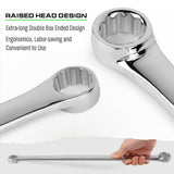 8PC Aviation Spanner Set Extra Long Wrench Double Ring CRV With Bag 8-24mm - Rear View