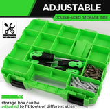 SWANLAKE Small Parts Organizer, 34-Compartments Double Side Storage Box with Removable Dividers, Tools Box Screw Organizer For Nuts, Bolts, Screws, Nails, Small Hardware - 45-Degree Angle