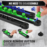 SWANLAKE 6-Piece Swivel Socket Organiser Set, 1/4-Inch x 26 Clips, 3/8-Inch x 26 Clips, 1/2-Inch x 22 Clips, Premium Quality Socket Storage Holders - Top-Down View