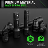 SWANLAKE 18Pcs Drive Tool Accessory Set Extension Bars Impact Universal Joint - Rear View