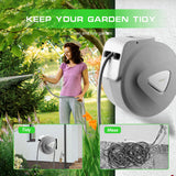 Garden Spray Gun Auto Rewind Wall Water Hose Mount Hose Reel 20M Retractable - Close-Up Angle