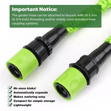 25FT Water Garden Hose Flexible Expandable Pipe Car Wash W/ Spray Nozzle Gun - 45-Degree Angle
