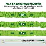 25FT Water Garden Hose Flexible Expandable Pipe Car Wash W/ Spray Nozzle Gun - Rear View