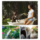 25FT Water Garden Hose Flexible Expandable Pipe Car Wash W/ Spray Nozzle Gun - Close-Up Angle